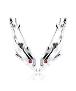 Silver Dolphin Shaped Earrings EL-110